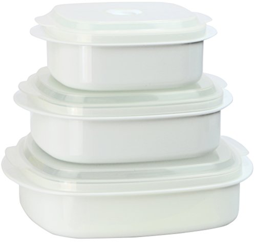 Calypso Basics by Reston Lloyd 6-Piece Microwave Cookware, Steamer and Storage Set, White