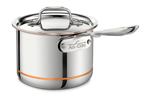 All-Clad 6202 SS Copper Core 5-Ply Bonded Dishwasher Safe Saucepan / Cookware, 2-Quart, Silver