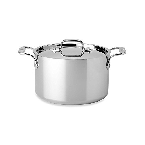 All-Clad 4304 Stainless Steel 3-Ply Bonded Dishwasher Safe Casserole with Lid Cookware, 4-Quart, Silver