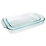 Pyrex Basics Clear Oblong Glass Baking Dishes, 2 Piece Value-plus Pack Set