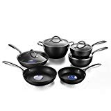 COOKSMARK Diamond-Infused Nonstick Induction Safe Cookware Set, Scratch-Resistant Pots and Pans Set with Glass Lids