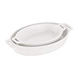Staub 40508-069 Ceramics Oval Baking Dish Set, 2-piece, Matte White