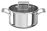 KitchenAid KC2T60LCST Tri-Ply 6 quart Low Casserole with Lid, Stainless Steel, Medium