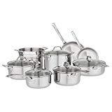 Viking Tri-Ply Complete 13-Piece Cookware Set Suitable for Oven, Stovetop, Grill and Induction Stove Use
