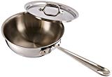 All-Clad 440265 Stainless Steel Tri-Ply Bonded Dishwasher Safe Weeknight Pan with Lid/Cookware, 2.5-Quart, Silver
