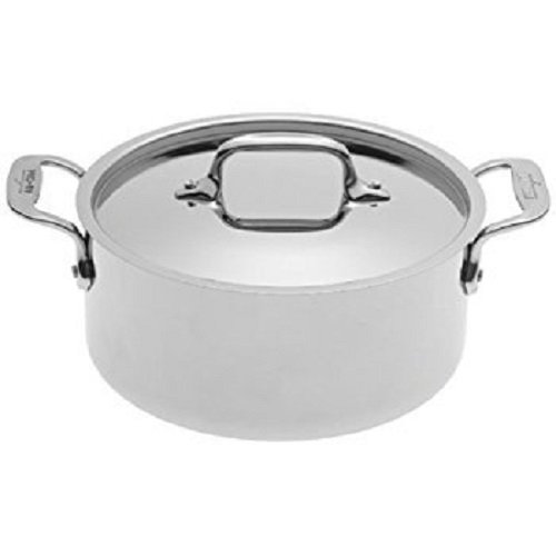 All-Clad 4303 Stainless Steel Tri-Ply Bonded Dishwasher Safe Casserole with Lid Cookware, 3-Quart, Silver