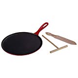 Le Creuset Enameled Cast-Iron 10-2/3-Inch Crepe Pan, Cerise (Cherry Red)