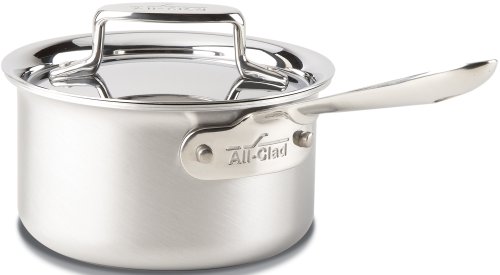 All-Clad BD55201.5 D5 Brushed 18/10 Stainless Steel 5-Ply Bonded Dishwasher Safe Sauce Pan Cookware, 1.5-Quart, Silver