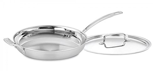 Cuisinart MCP22-30HCN MultiClad Pro Skillet with Helper and Cover, 12-Inch
