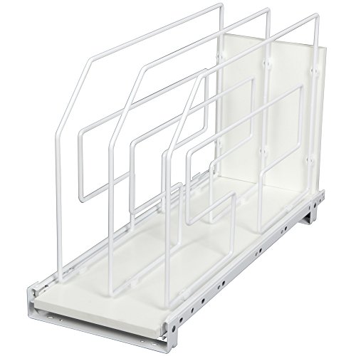 Knape & Vogt TDRO9-W 9 in. Roll Out Tray Divider Cabinet Organizer, White