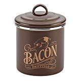 Ayesha Curry 46950 Enamel on Steel Bacon Grease Can / Bacon Grease Container - 4 Inch, Brown