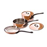 Mauviel Made In France M'Heritage Copper M250C 6501.00 5-Piece Copper Cookware Set, Cast Iron Handle